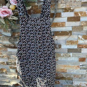 xhilaration Floral Corduroy‎ Overall Dress